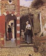 Pieter de Hooch The Countyard of a House in Delf oil painting artist